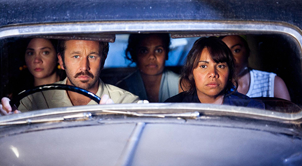 Image: Shari Sebbens as Kay, Chris O&rsquo;Dowd as Dave Lovelace, Miranda Tapsell as Cynthia, Deborah Mailman as Gail and Jessica Mauboy as Julie by Lisa Tomasetti, The Sapphires, 2012, Courtesy Goalpost Pictures Australia Pty Ltd, National Film and Sound Archive of Australia