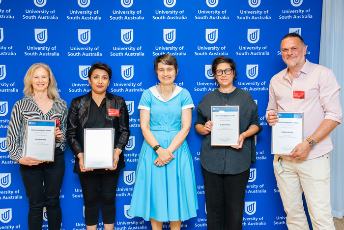 Team &ndash; Neelu Sharma, John Gartland, Andrei Gostin, Caroline Man, Dr Kim Munro, and Rebecca Somerfield ꓲ UniSA Creative