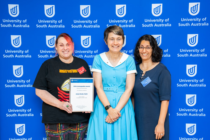 Team &ndash; Dr Nazz Oldham, Alison Nelligan, Michelle Anderson, Barry Tarr, Anne Brady-Clark, Barbie Clutterbuck, Dr Michelle Jager, and Teresa Cain ꓲ UniSA Education Futures