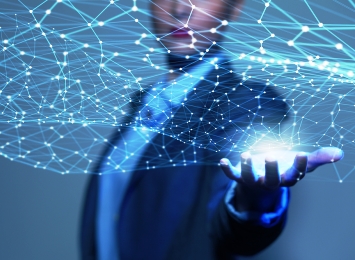 Artist's impression of a cyber network of innovation