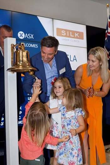 Martin and his family celebrate SILK&rsquo;s listing on the ASX