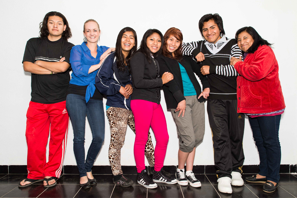 Tessa with Bolivian youth