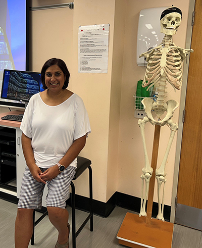 Joyti (and friend) before a practical session at City East