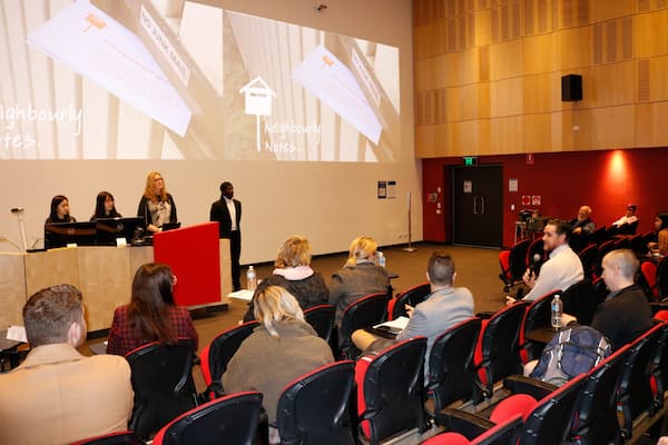 student team presenting