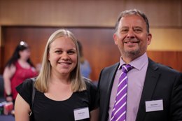 Sarah Logan with Provost Allan Evans