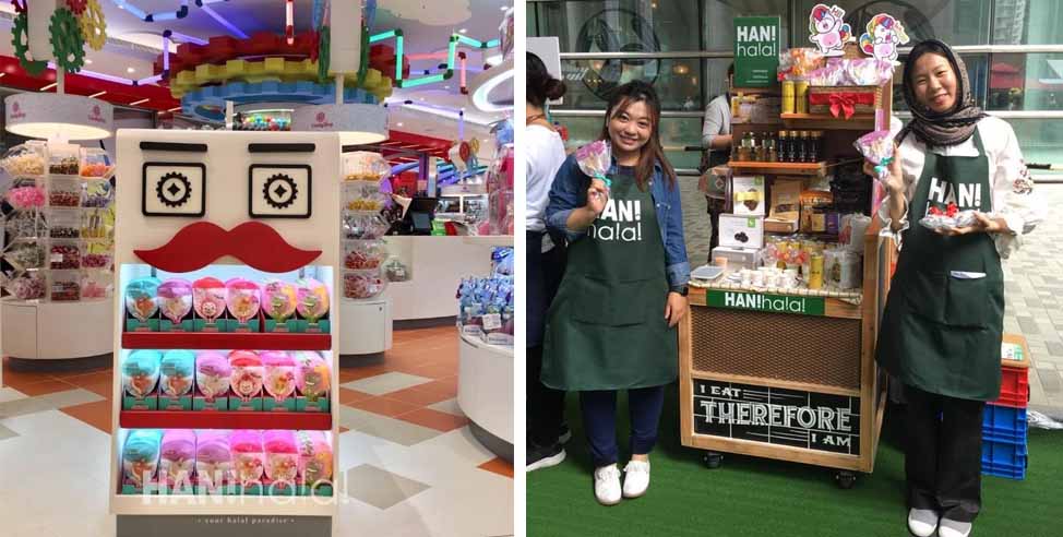 Some of Hani Halal&rsquo;s product displays showcasing their food offerings.