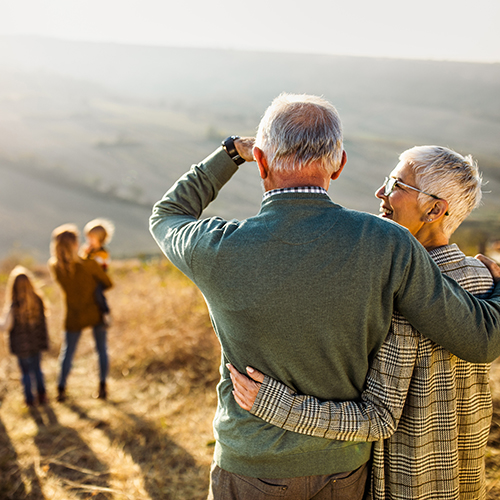 Family at sunset