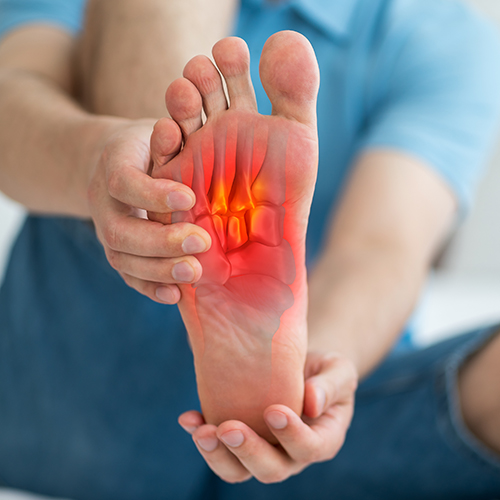 foot showing pain