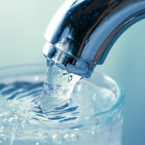 Running water from tap