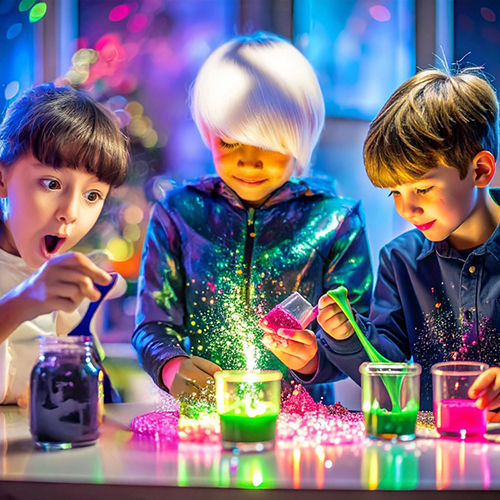 Kids playing with 'superbug' slime