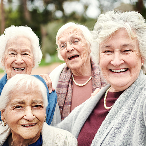 Older people smiling