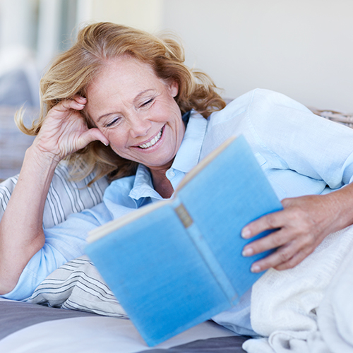 woman reading a book