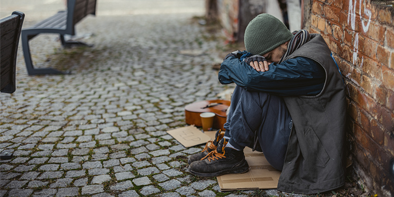 A homeless man